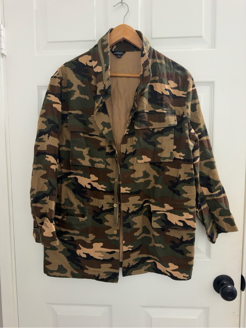 HAODUOYI Camouflage Jacket in Green and Brown